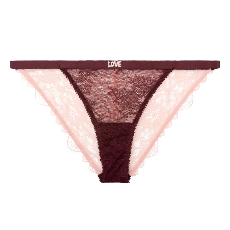 Love Stories - Wild Rose Comfortable Lace Briefs | Burgundy