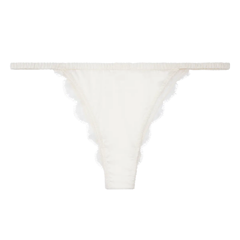 Love Stories - Charlotte Tanga Style Satin Brief | Off White