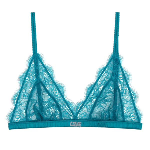 Love Stories - Love Lace Wirefree Bralette | Teal Blue