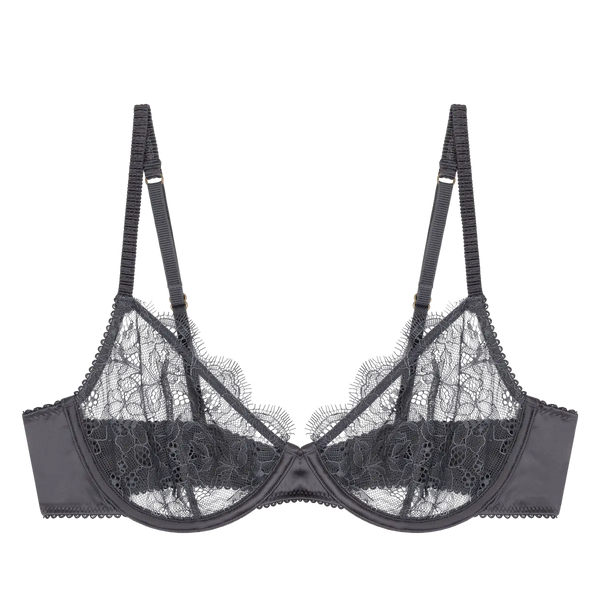 Love Stories - Romeo Elegant Wired Lace Bra | Dark Grey
