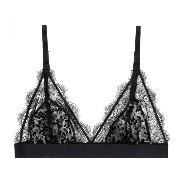 Love Stories - Love Lace Delicate Triangle Bralette | Black