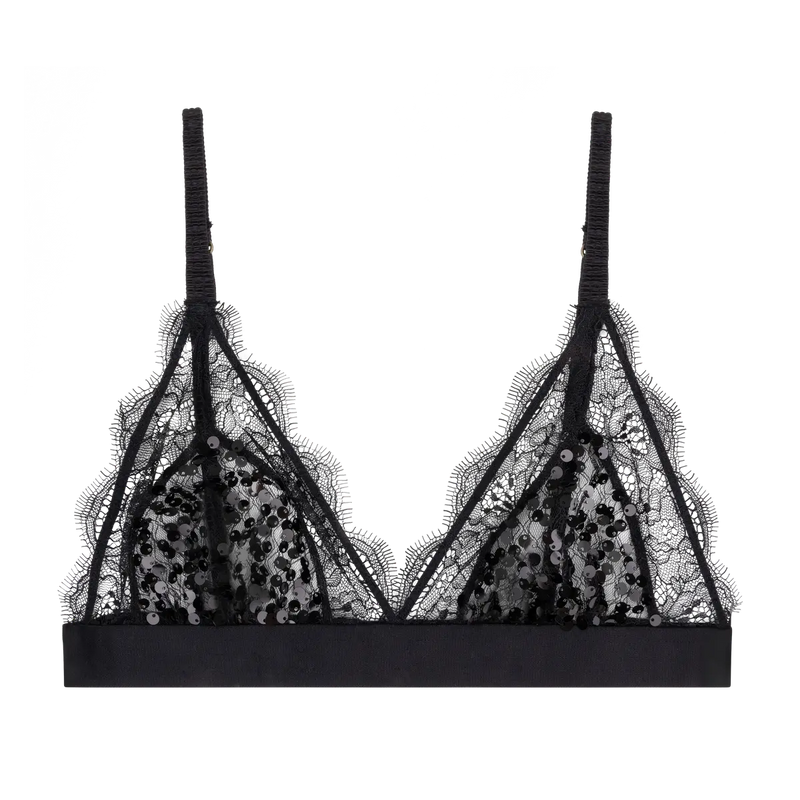 Love Stories - Love Lace Delicate Triangle Bralette | Black