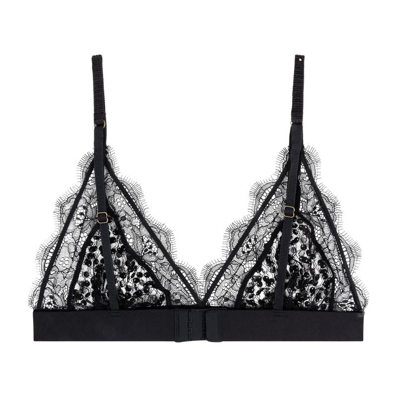Love Stories - Love Lace Delicate Triangle Bralette | Black