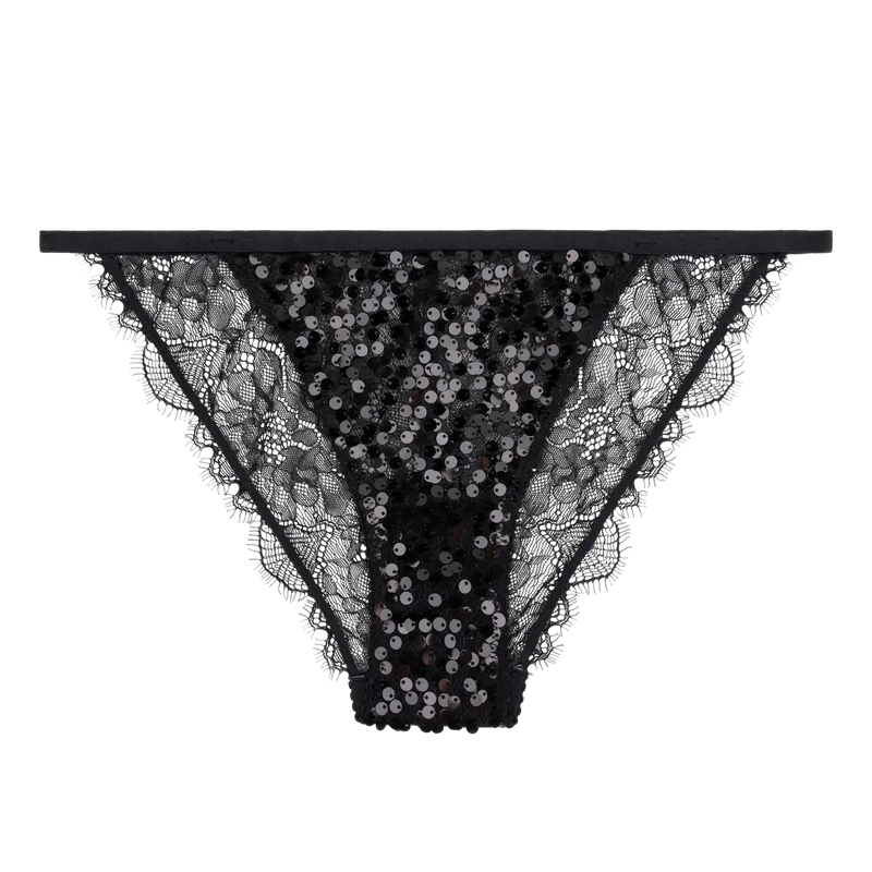 Love Stories - Wild Rose Comfortable Lace Briefs |Black