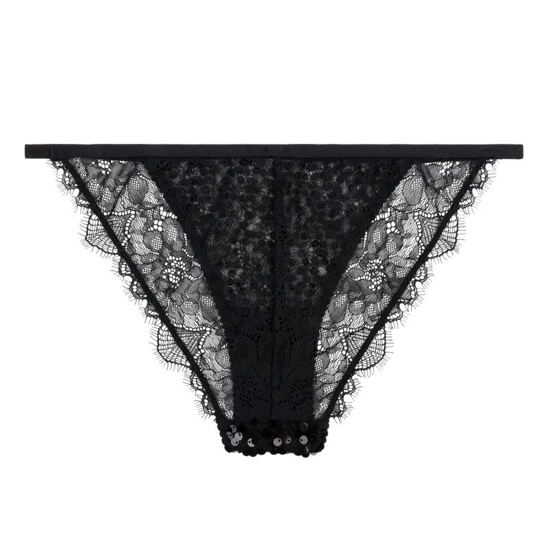 Love Stories - Wild Rose Comfortable Lace Briefs |Black