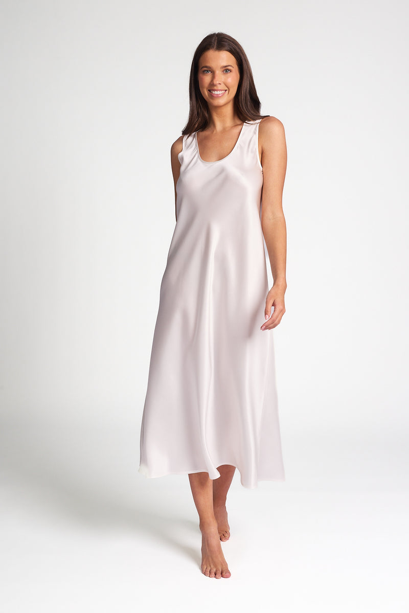 Love & Lustre - Mono Silk Long Nightie | Ivory