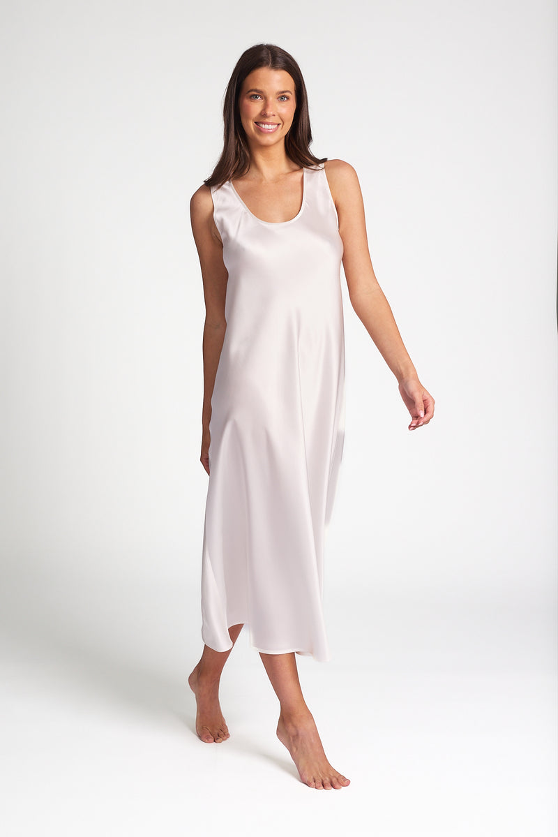 Love & Lustre - Mono Silk Long Nightie | Ivory