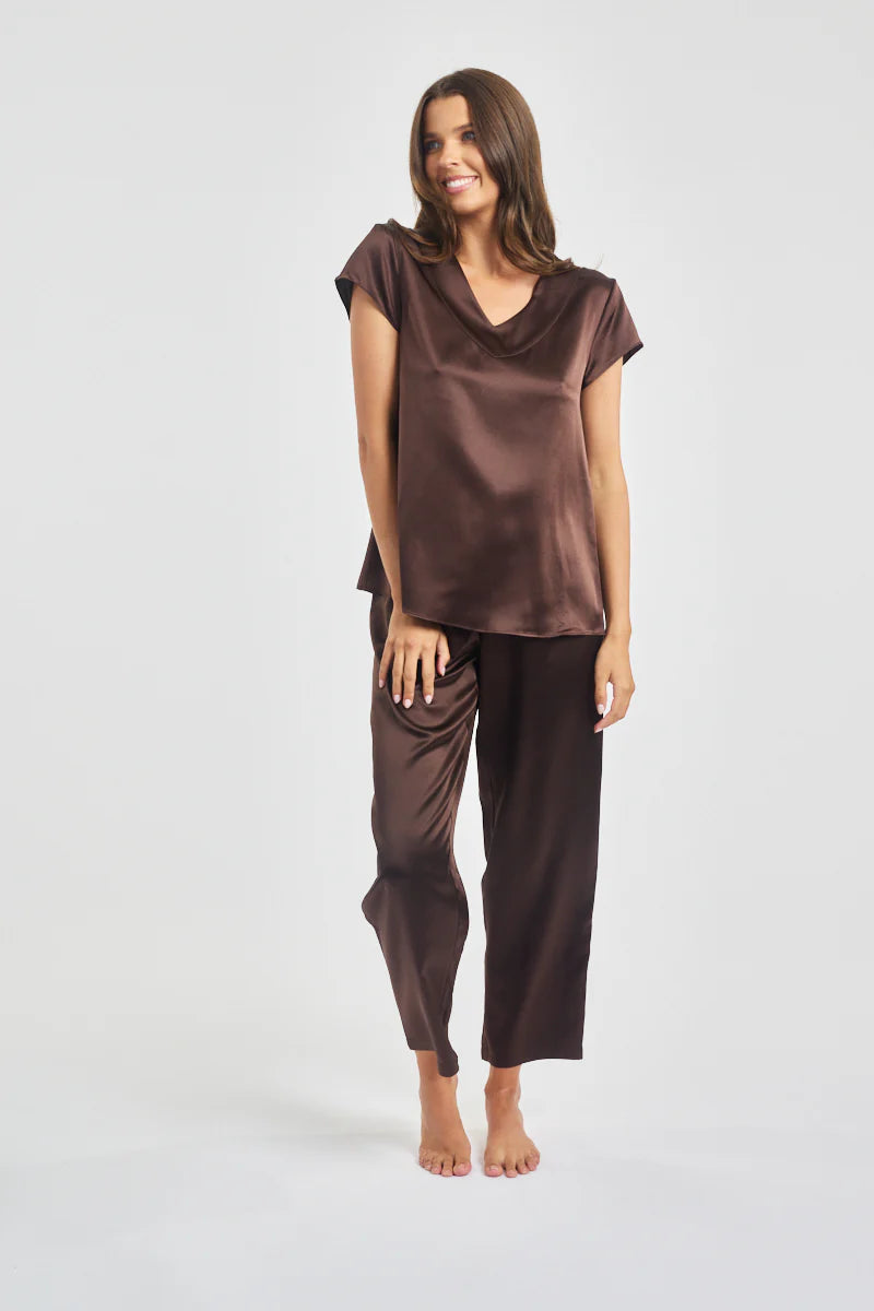 Love & Lustre - Silk Cap Sleeve Plunge Tee