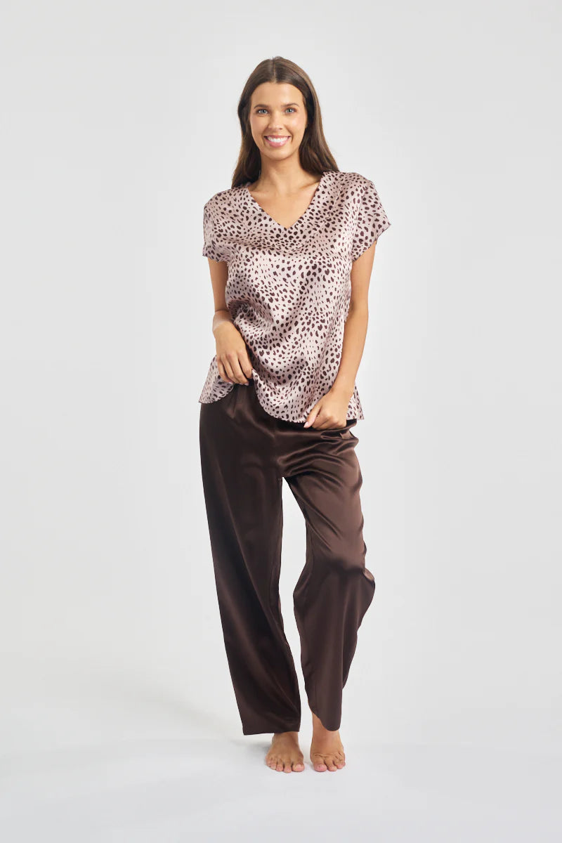 Love & Lustre - Silk Cap Sleeve Plunge Tee