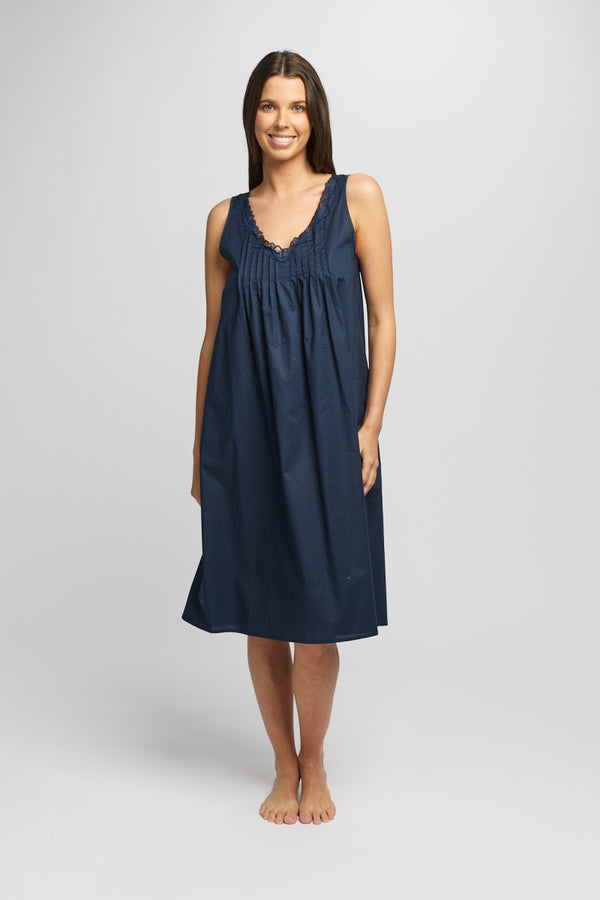 Spaghetti Nightdress long in gemstone blue from the Juliet collection from  HANRO