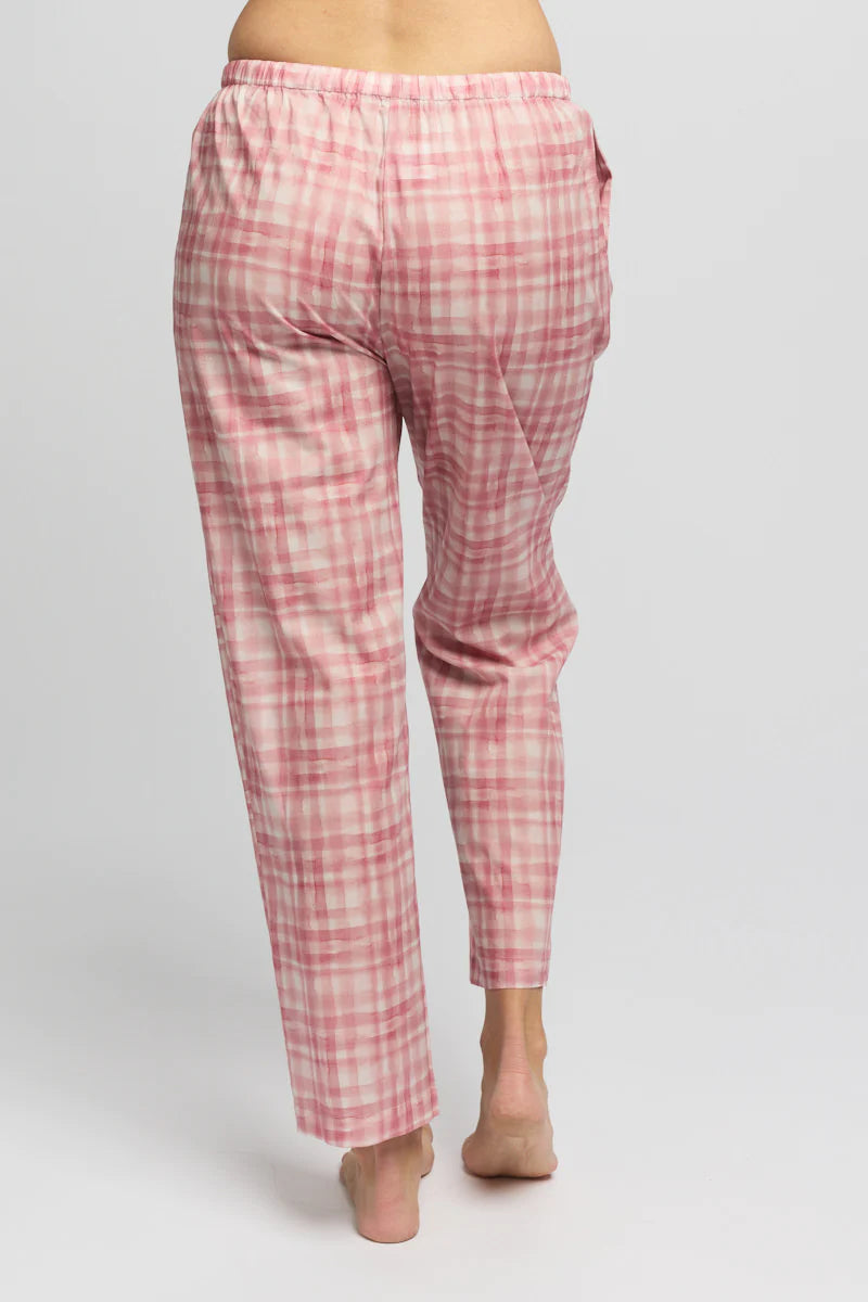 Morning Honey -  Cotton Voile Sleep Pant | Musk Gingham