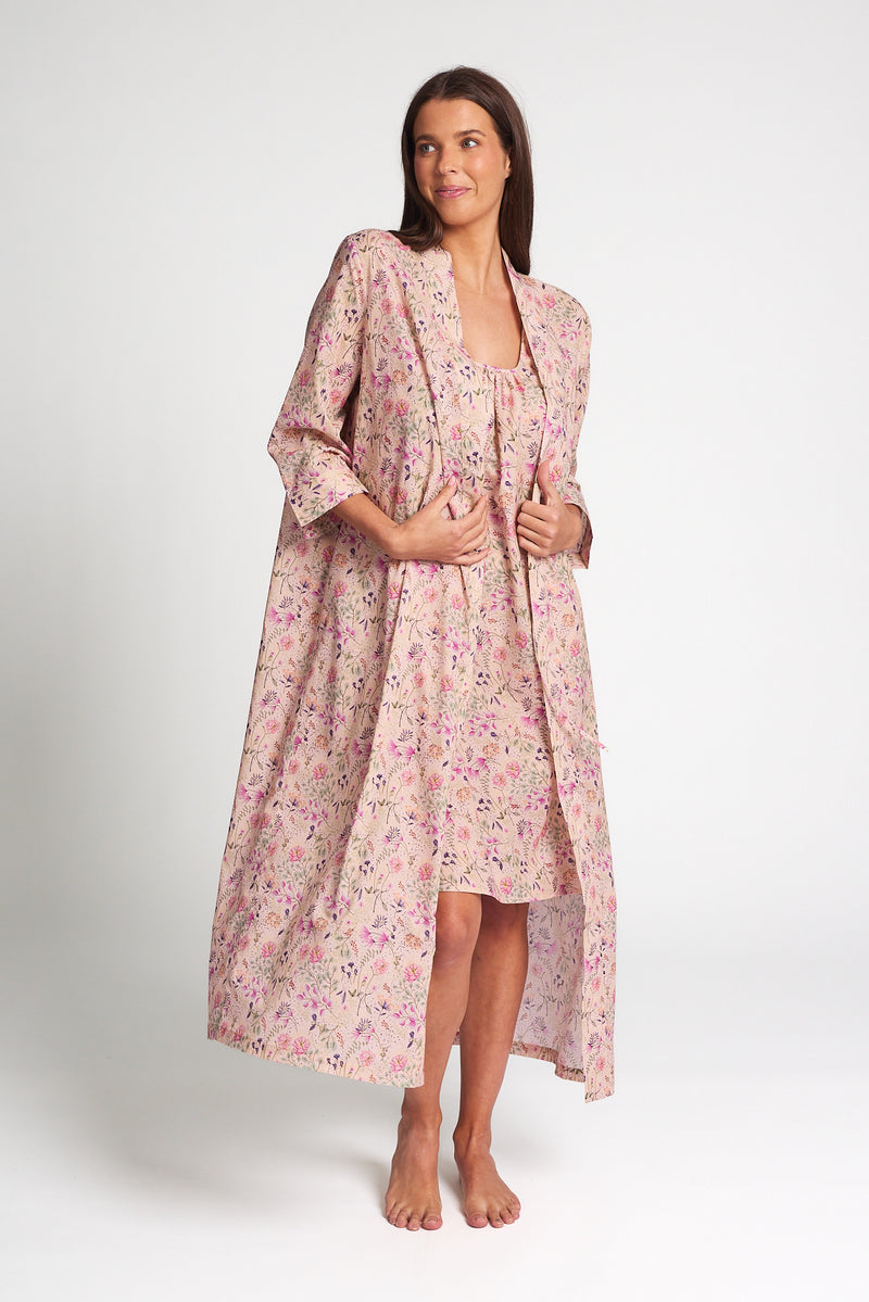 Morning Honey - Cotton Voile Robe | Ditzy Blossom