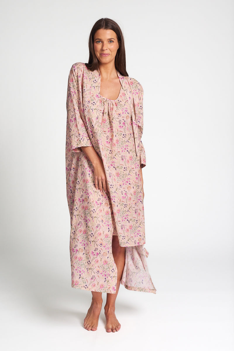 Morning Honey - Cotton Voile Robe | Ditzy Blossom