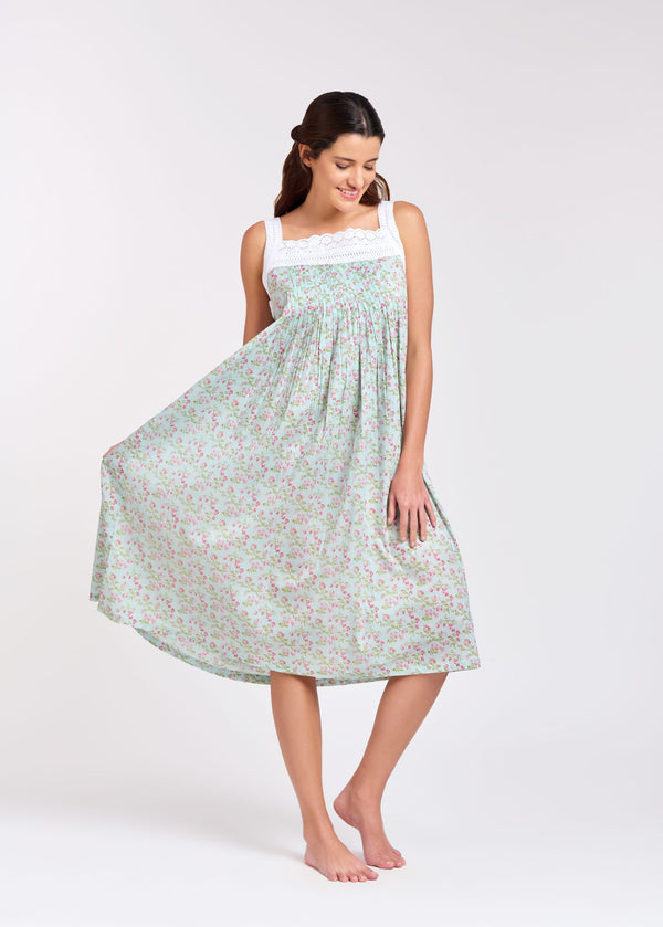 Arabella - Pin Tucked Lace  Cotton Nightie