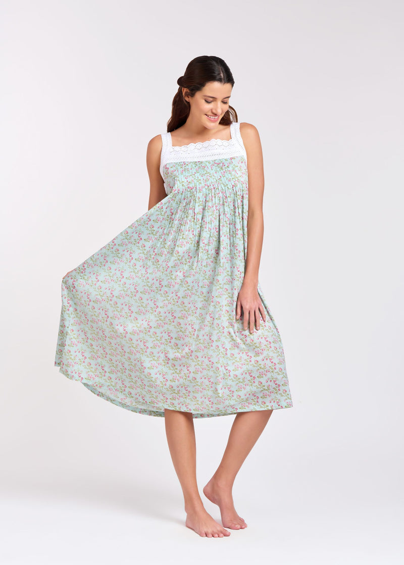 Arabella - Pin Tucked Lace  Cotton Nightie