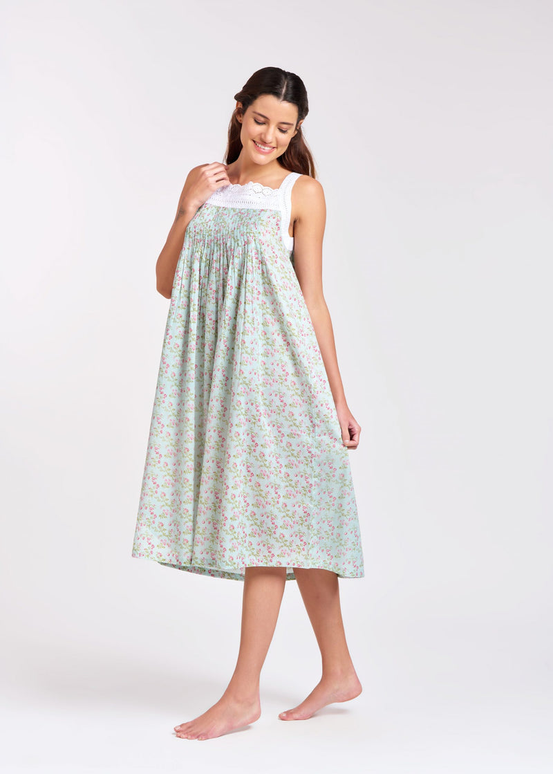 Arabella - Pin Tucked Lace  Cotton Nightie