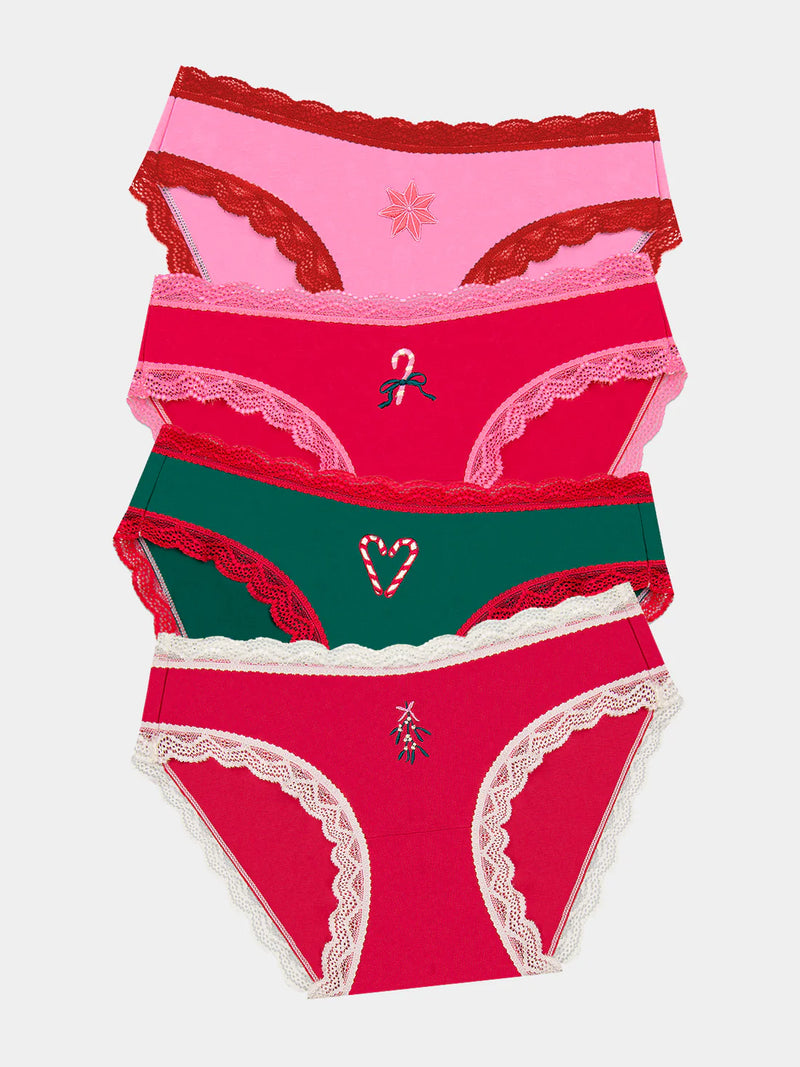 Stripe & Stare - Christmas Original  Knickers 4 Pack