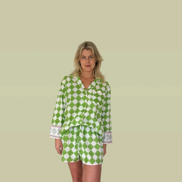 Kipen - Citrine Green Shortie Cotton PJ Set