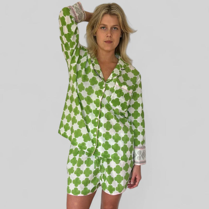 Kipen - Citrine Green Shortie Cotton PJ Set