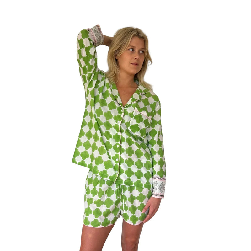 Kipen - Citrine Green Shortie Cotton PJ Set