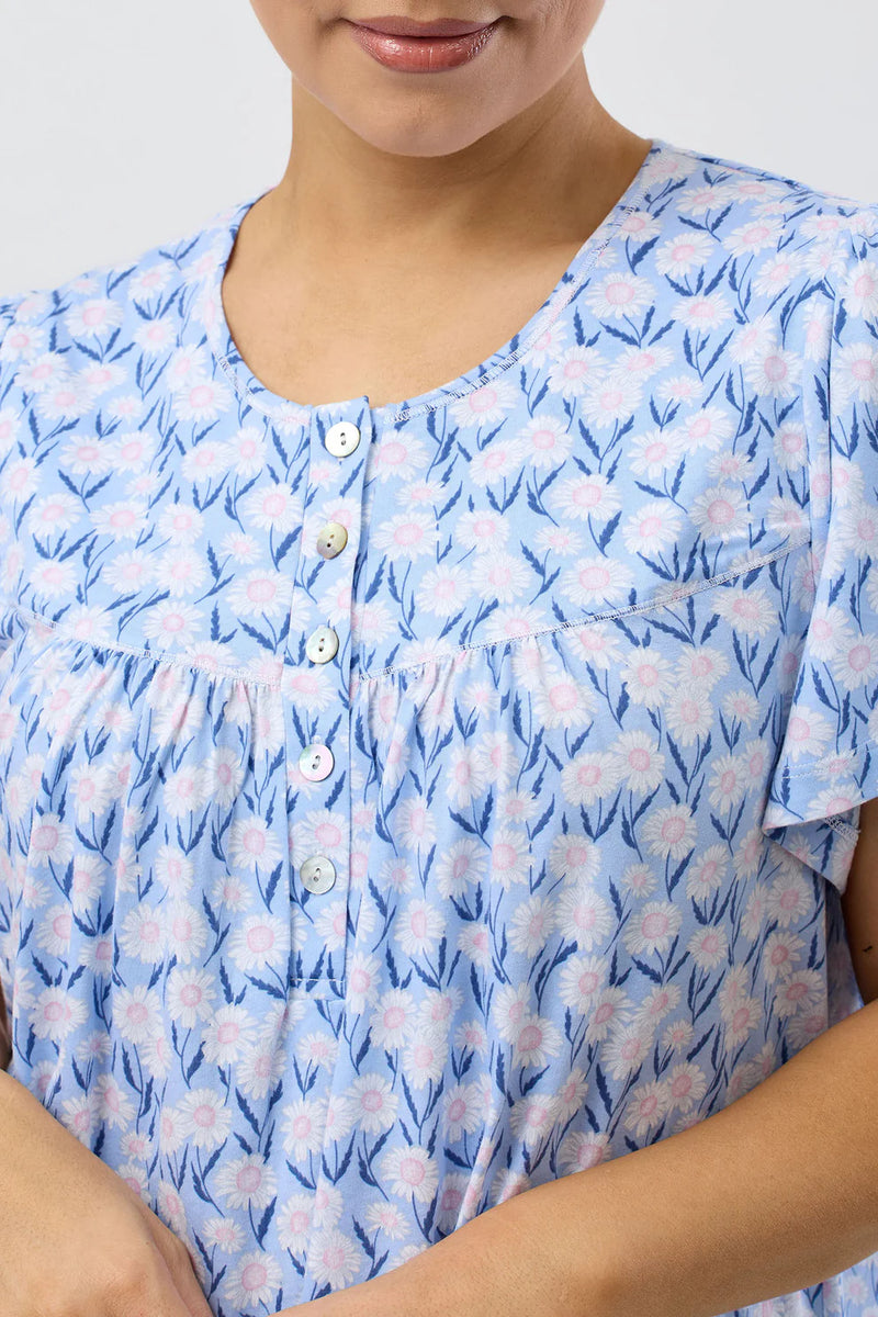 Schrank - Daisies Short Sleeve Cotton Nightie