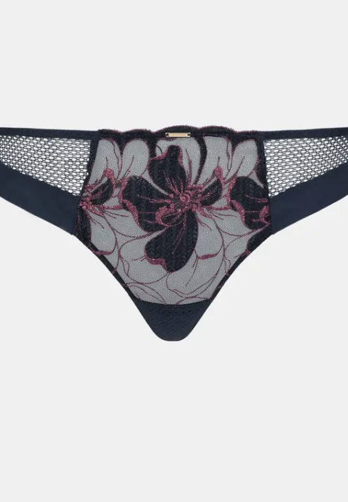 Chantelle - Fleurs Signature Thong | Sailing Blue Lurex