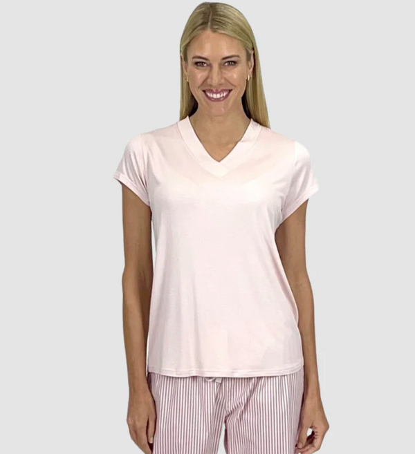 Billy Dream - Bamboo V Neck Short Sleeve Top