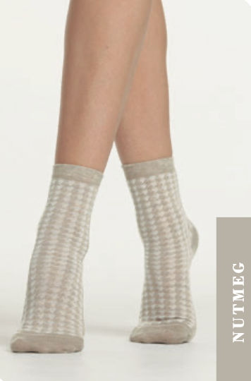 Levante - Daria Houndstooth  Crew Sock