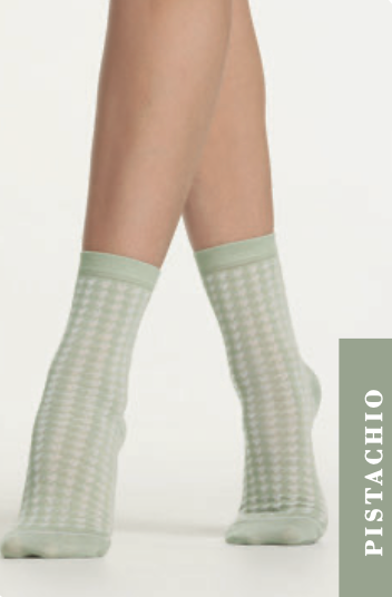 Levante - Daria Houndstooth  Crew Sock