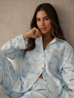 Papinelle - SnowBall Cozy Full Length PJ Set | Winter Blue