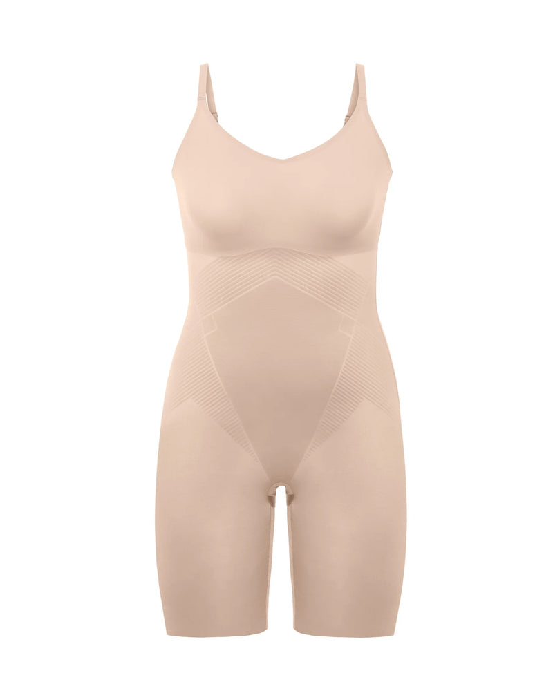 Spanx - Thinstincts Mid Thigh Bodysuit | Champagne Beige