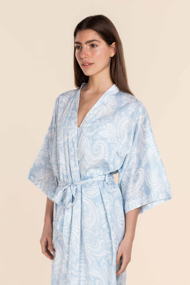 Gingerlilly - Annie Cotton Sateen Robe  | Blue