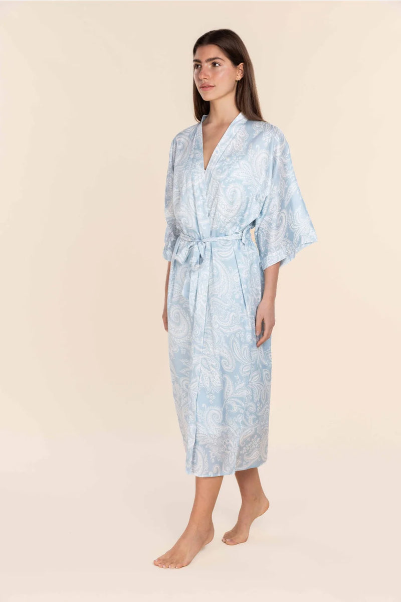 Gingerlilly - Annie Cotton Sateen Robe  | Blue