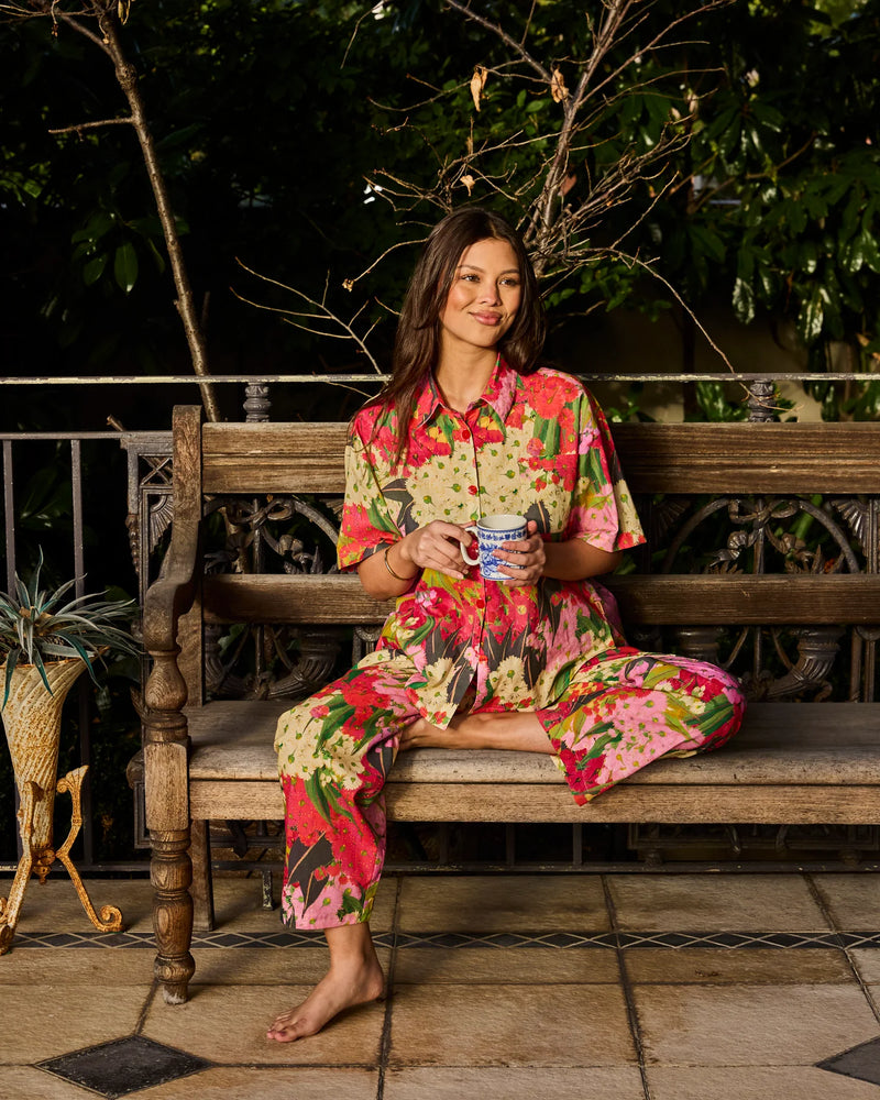Kip & Co - Australian Bush Blossom Short Sleeve Shirt & Pant