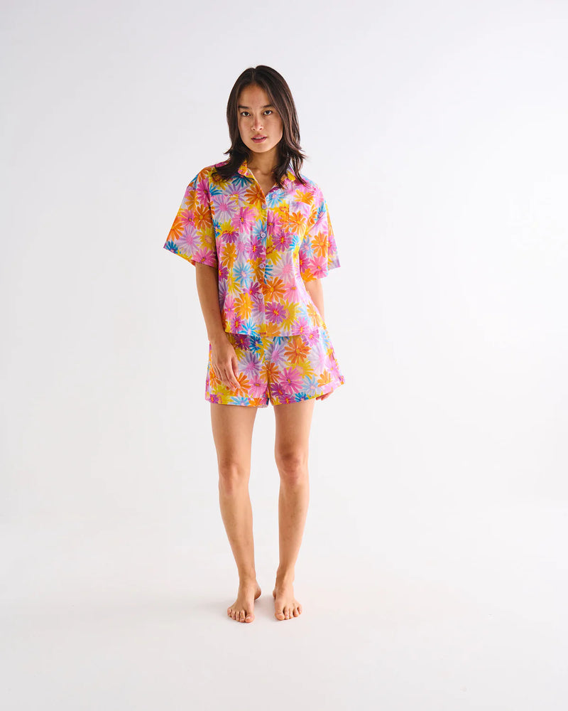 Kip & Co - Organic Cotton Short Sleeve Shirt & Short  PJ Set | Petal Power