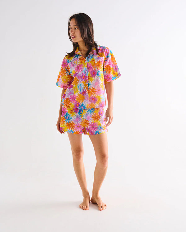 Kip & Co - Organic Cotton Short Sleeve Shirt & Short  PJ Set | Petal Power