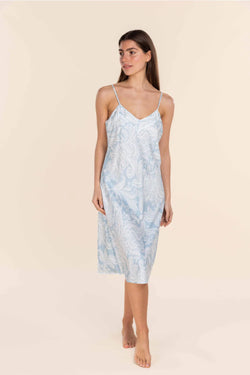 Gingerlilly - Caroline Cotton Sateen Chemise | Blue