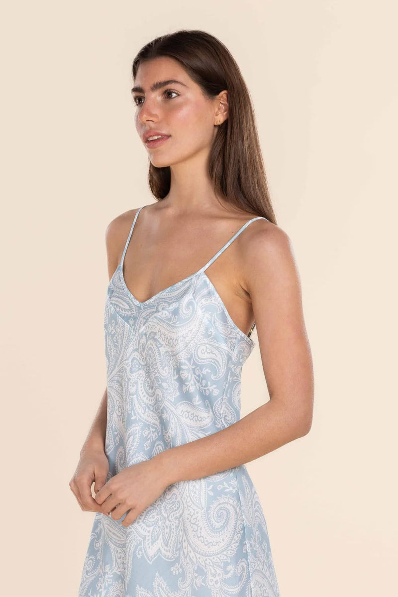 Gingerlilly - Caroline Cotton Sateen Chemise | Blue