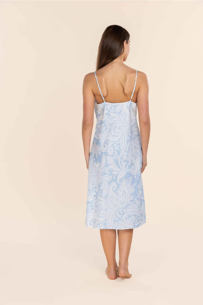 Gingerlilly - Caroline Cotton Sateen Chemise | Blue