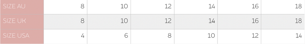Size Conversion Table: