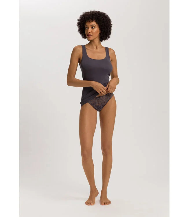 Hanro - Cotton  Seamless Tank Top | Black Pearl