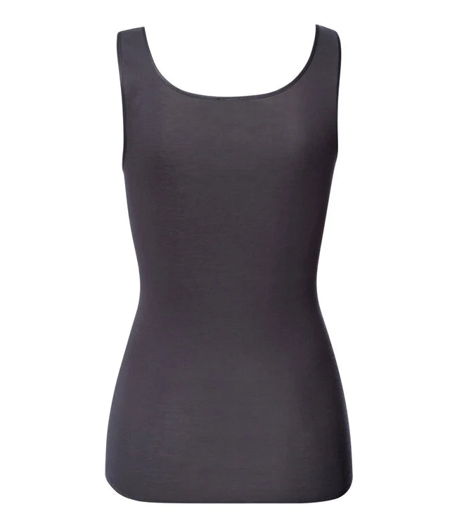 Hanro - Cotton  Seamless Tank Top | Black Pearl