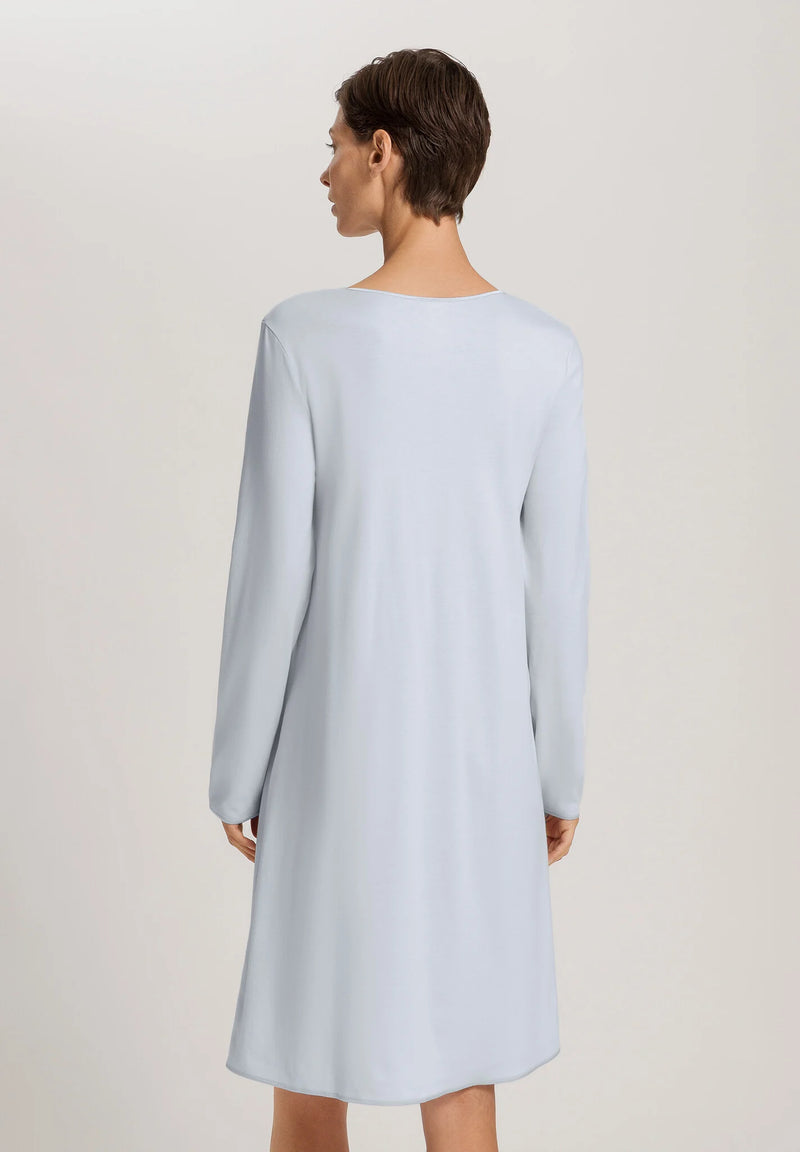 Hanro - Cotton Silk Long Sleeve Nightdress | Powder Blue