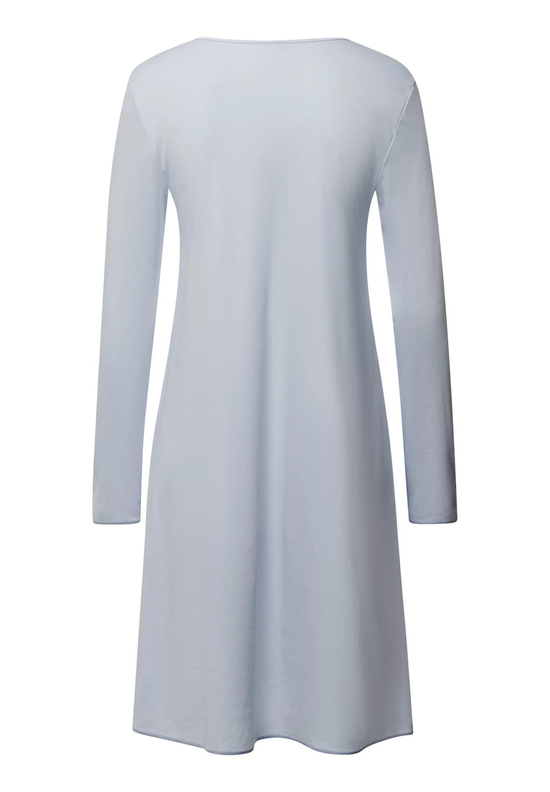 Hanro - Cotton Silk Long Sleeve Nightdress | Powder Blue