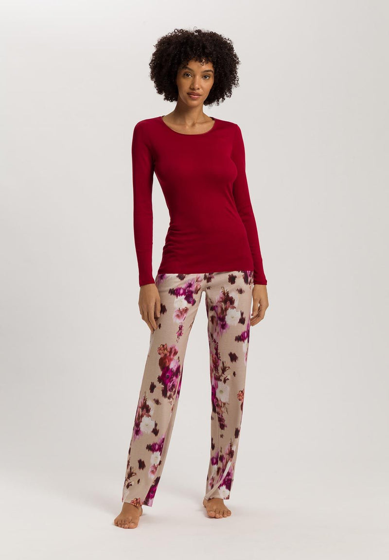 Hanro - Cotton Long Sleeve Top | Red Dahlia