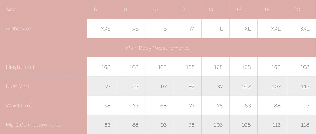 Womens Sizing: