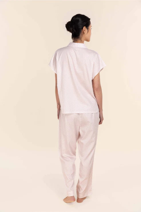 Gingerlilly - Marlie Diamond Print Cotton Long PJ Set