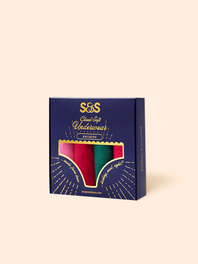 Stripe & Stare - Christmas Original  Knickers 4 Pack