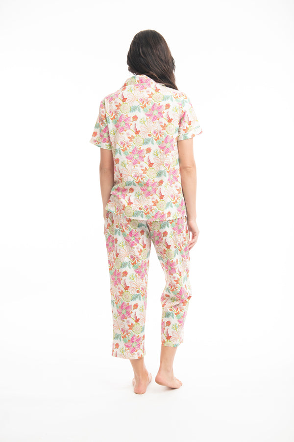 Victoria's  Dream - Saki Tropical Flower Print PJ Set