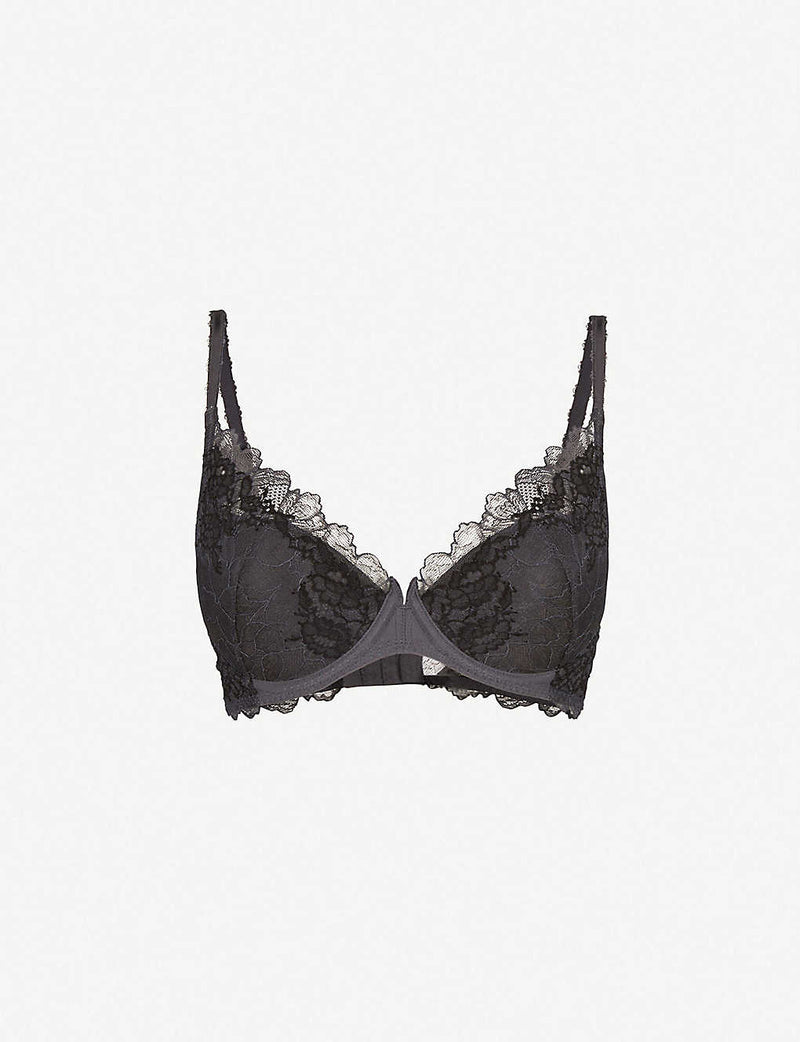 Wacoal - Lace Perfection Plunge Push Up Bra | Charcoal